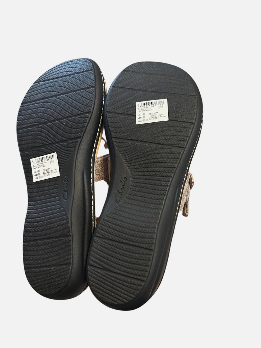 Clarks Laurieann Rae thong sandals in a metallic taupe Size 12 Wide Width New - Picture 5 of 6